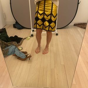 Derek Lam gold leather skirt